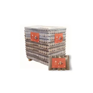 PREMIUM VERDICHT HOUT - 96 PAKKETTEN VAN 5 HOUTBLOKKEN - PALLET